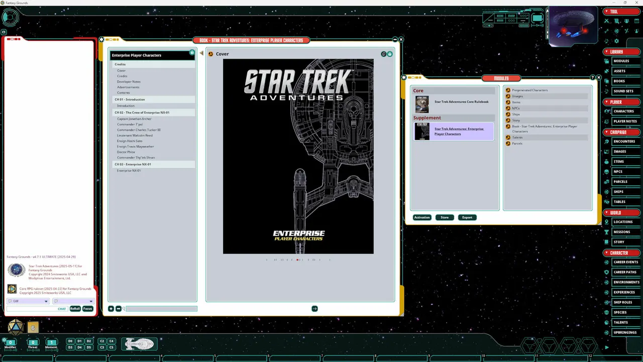 Fantasy Grounds - Star Trek Adventures: Enterprise Player Characters Screenshot 0