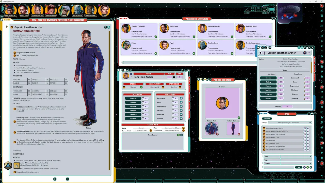Fantasy Grounds - Star Trek Adventures: Enterprise Player Characters Screenshot 3