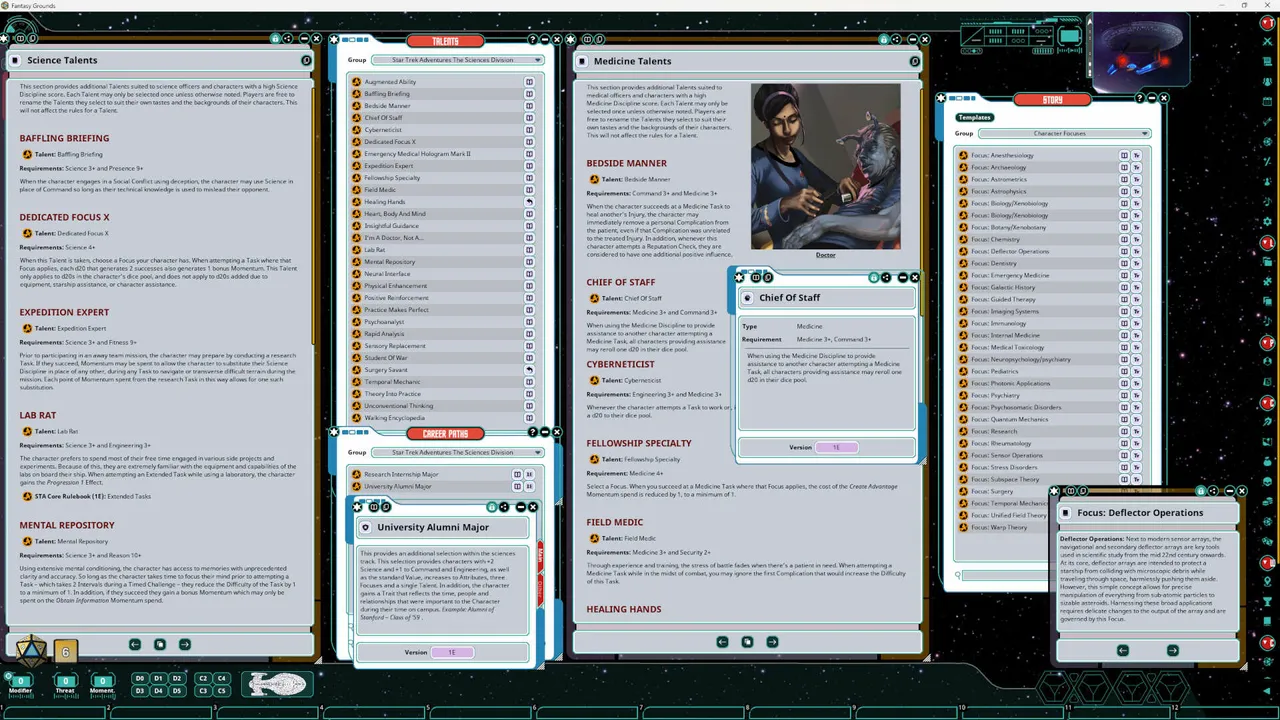 Fantasy Grounds - Star Trek Adventures: The Sciences Division Supplemental Rulebook Screenshot 1
