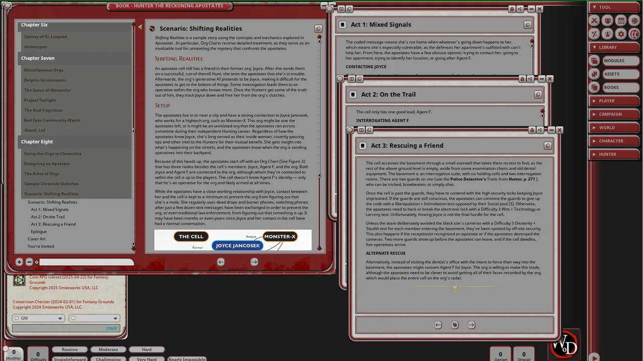 Fantasy Grounds - Hunter: The Reckoning - Apostates Screenshot 4