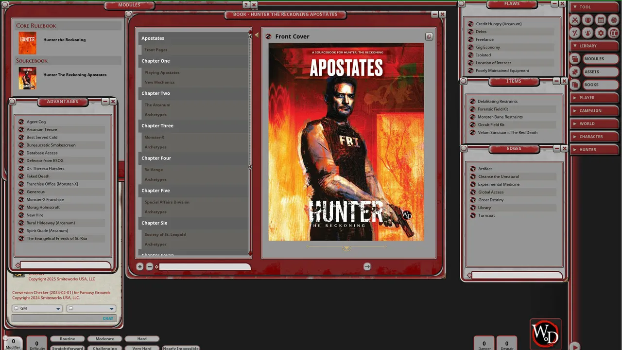 Fantasy Grounds - Hunter: The Reckoning - Apostates Screenshot 3