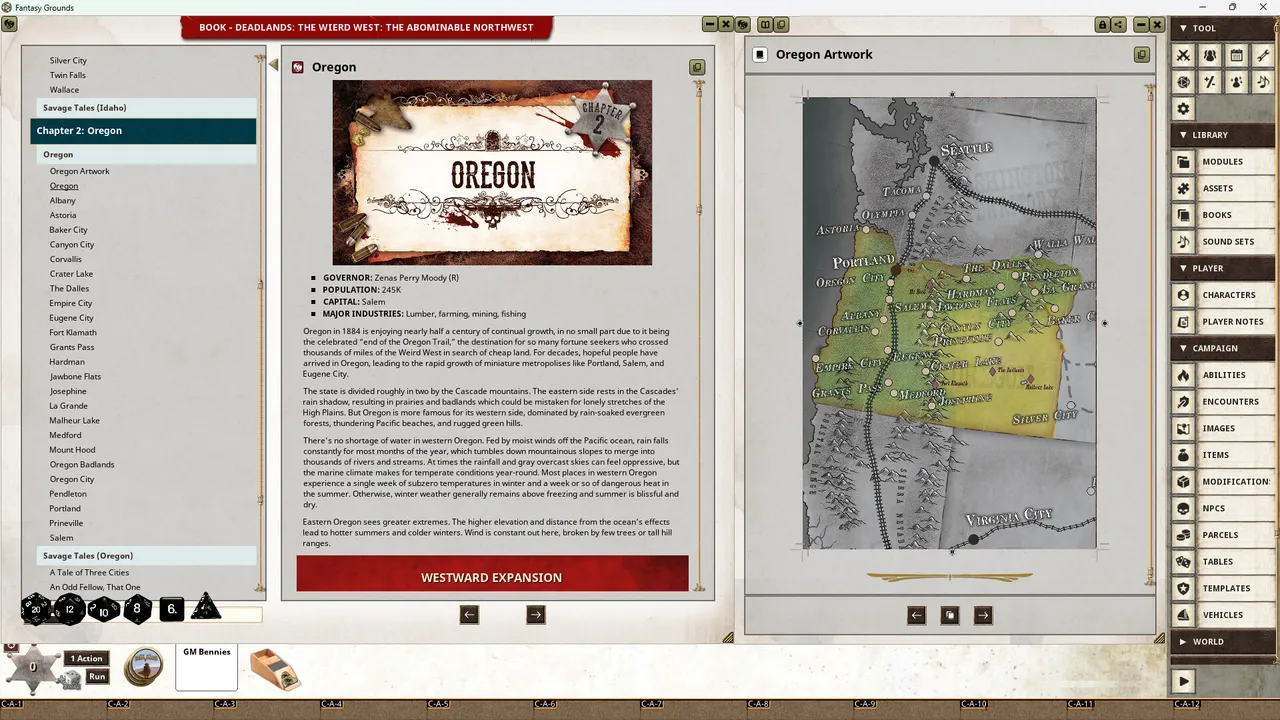 Fantasy Grounds - Deadlands: Guide to Weird West - The Abominable Northwest (Savage Worlds) Screenshot 3