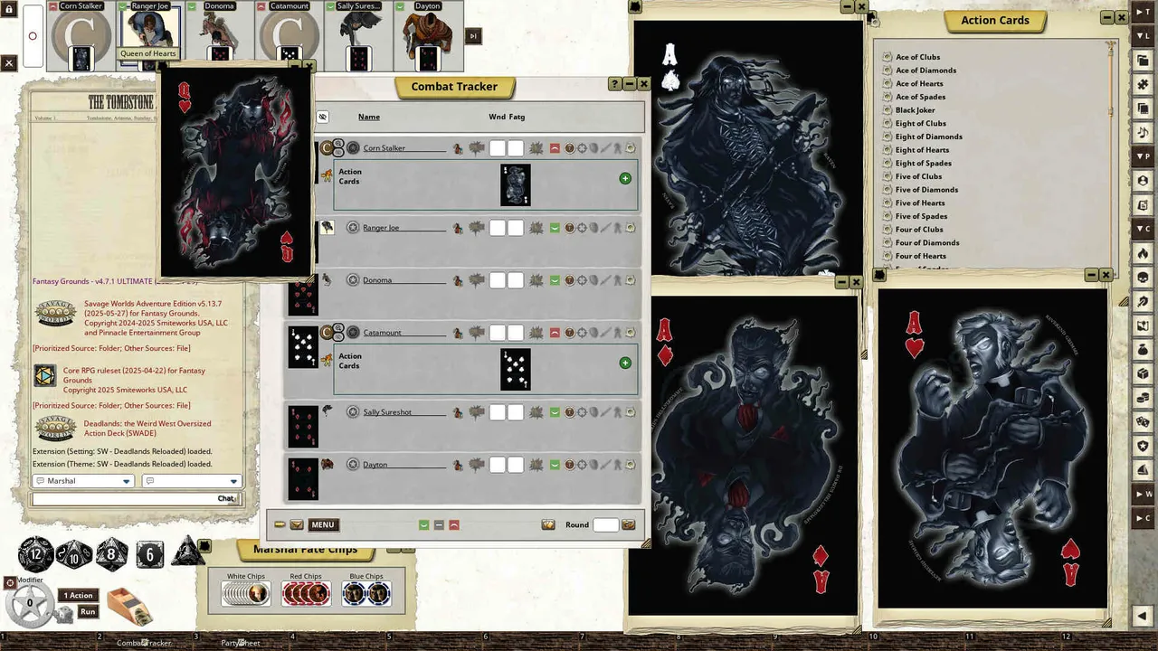 Fantasy Grounds - Deadlands: the Weird West Oversized Action Deck Screenshot 1