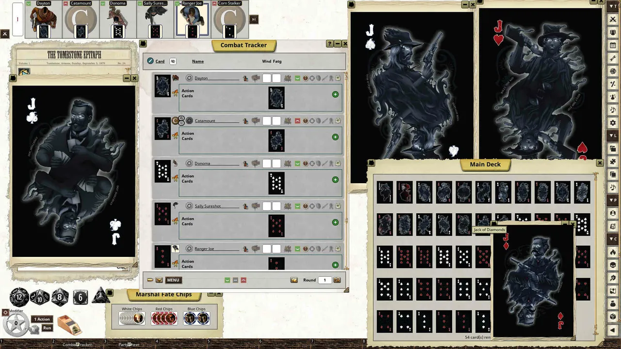 Fantasy Grounds - Deadlands: the Weird West Oversized Action Deck Screenshot 3