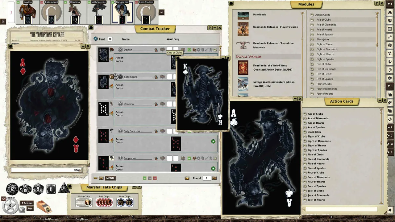 Fantasy Grounds - Deadlands: the Weird West Oversized Action Deck Screenshot 0