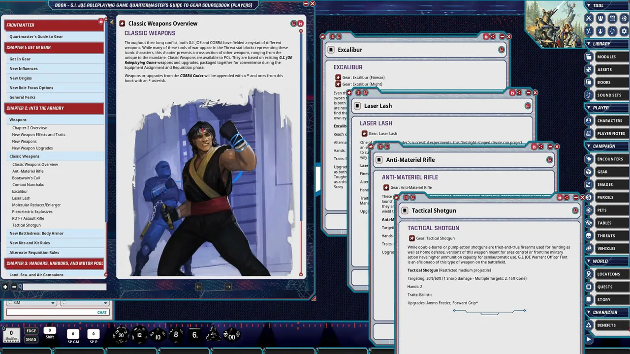 Fantasy Grounds - G.I. JOE Roleplaying Game Quartermaster's Guide to Gear Sourcebook Screenshot 4