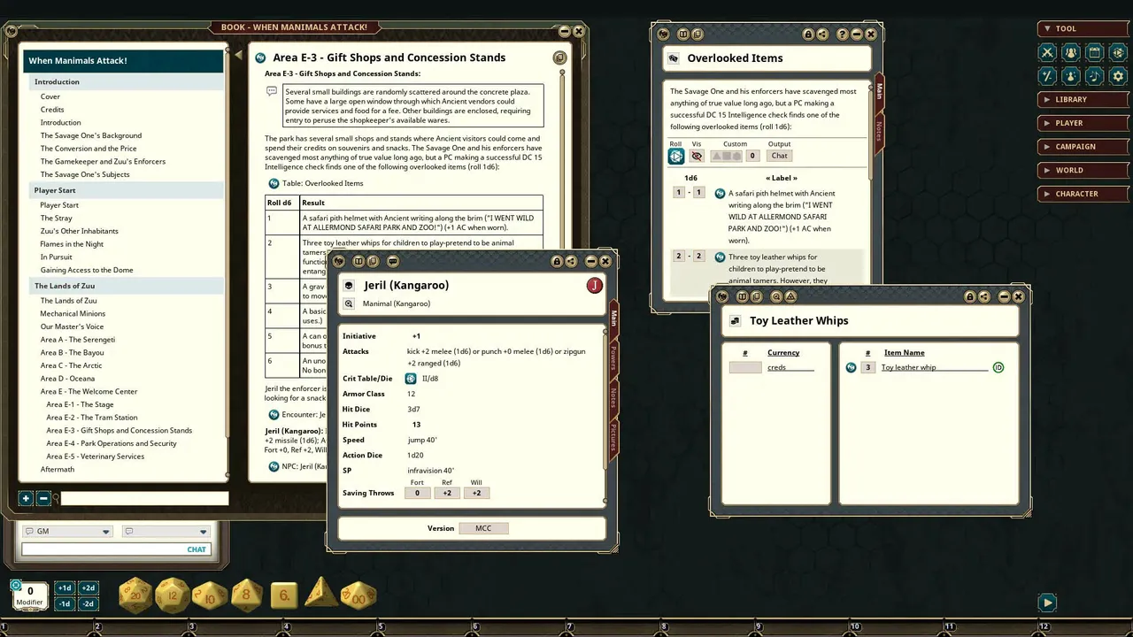 Fantasy Grounds - Mutant Crawl Classics #12: When Manimals Attack Screenshot 1