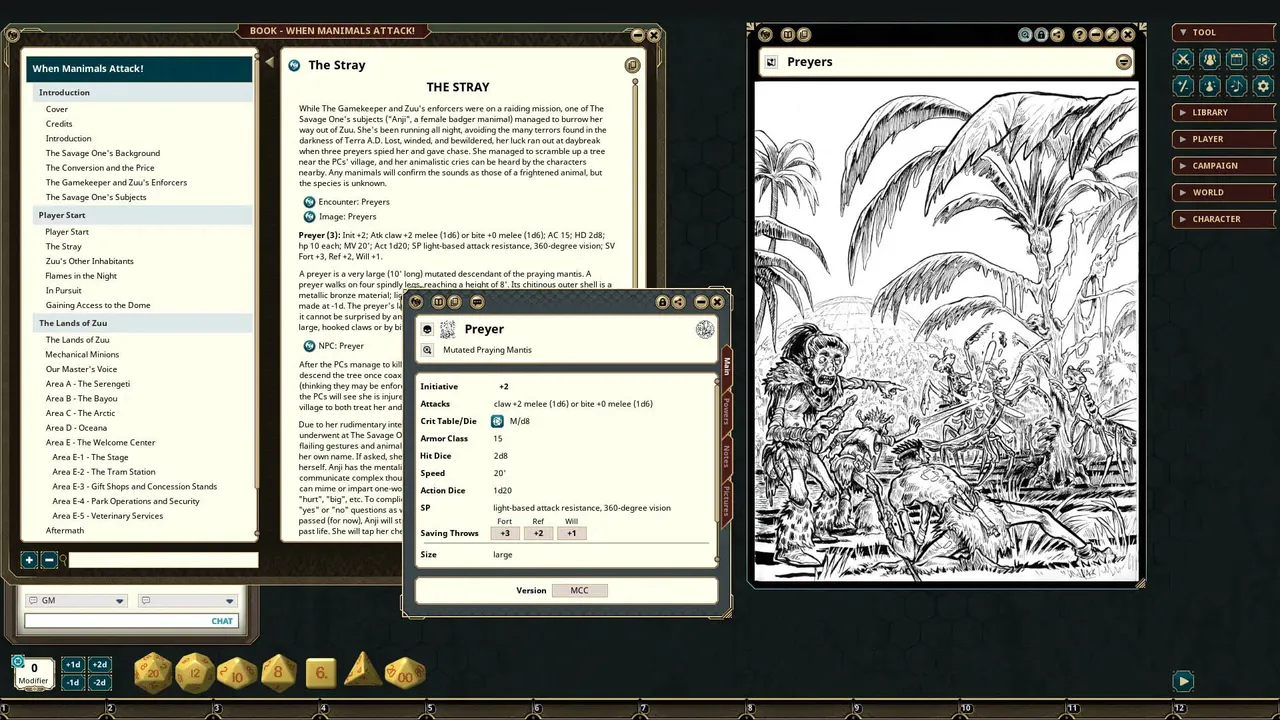 Fantasy Grounds - Mutant Crawl Classics #12: When Manimals Attack Screenshot 2