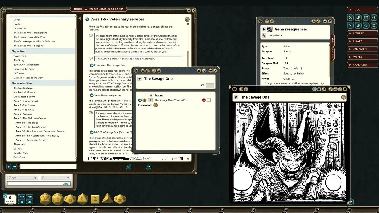 Fantasy Grounds - Mutant Crawl Classics #12: When Manimals Attack Screenshot 3