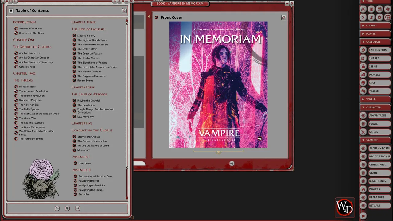 Fantasy Grounds - Vampire: The Masquerade - In Memoriam Screenshot 1