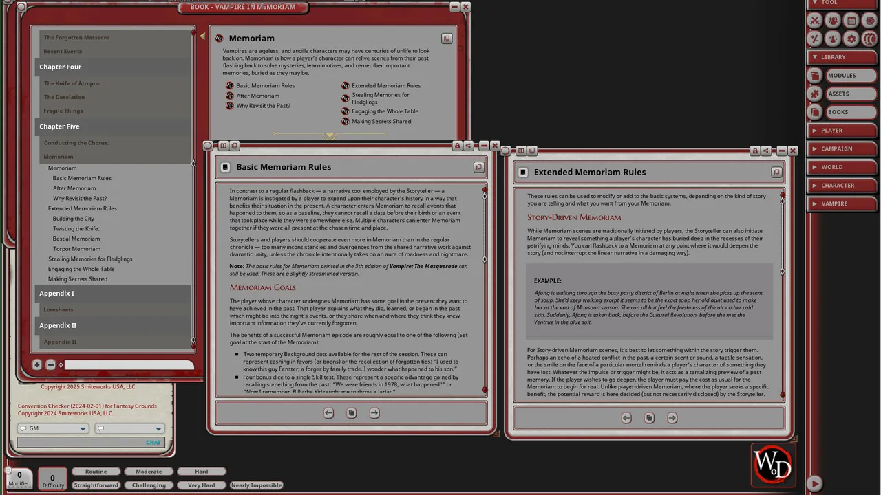 Fantasy Grounds - Vampire: The Masquerade - In Memoriam Screenshot 4