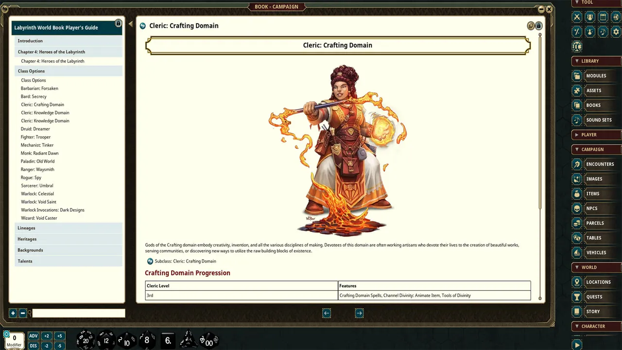 Fantasy Grounds - Labyrinth Worldbook - Players Guide Only Screenshot 3