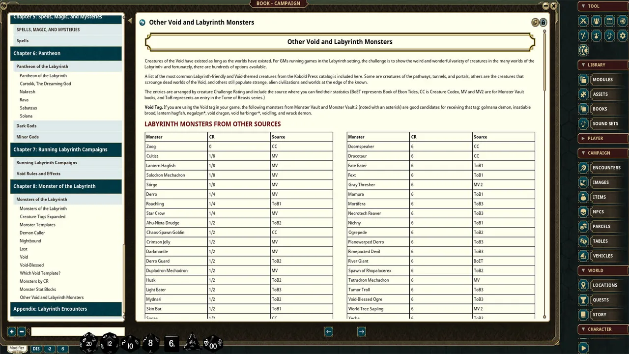 Fantasy Grounds - Labyrinth Worldbook Screenshot 4