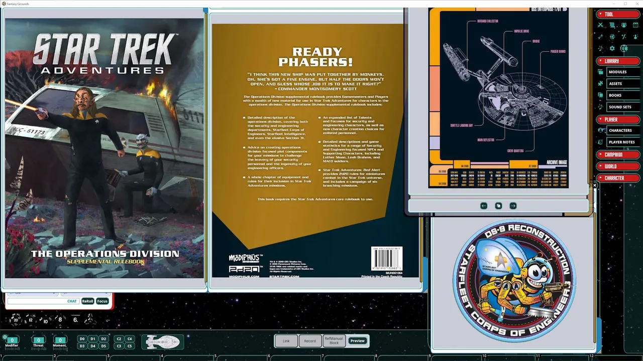 Fantasy Grounds - Star Trek Adventures: The Operations Division Supplemental Rulebook Screenshot 0
