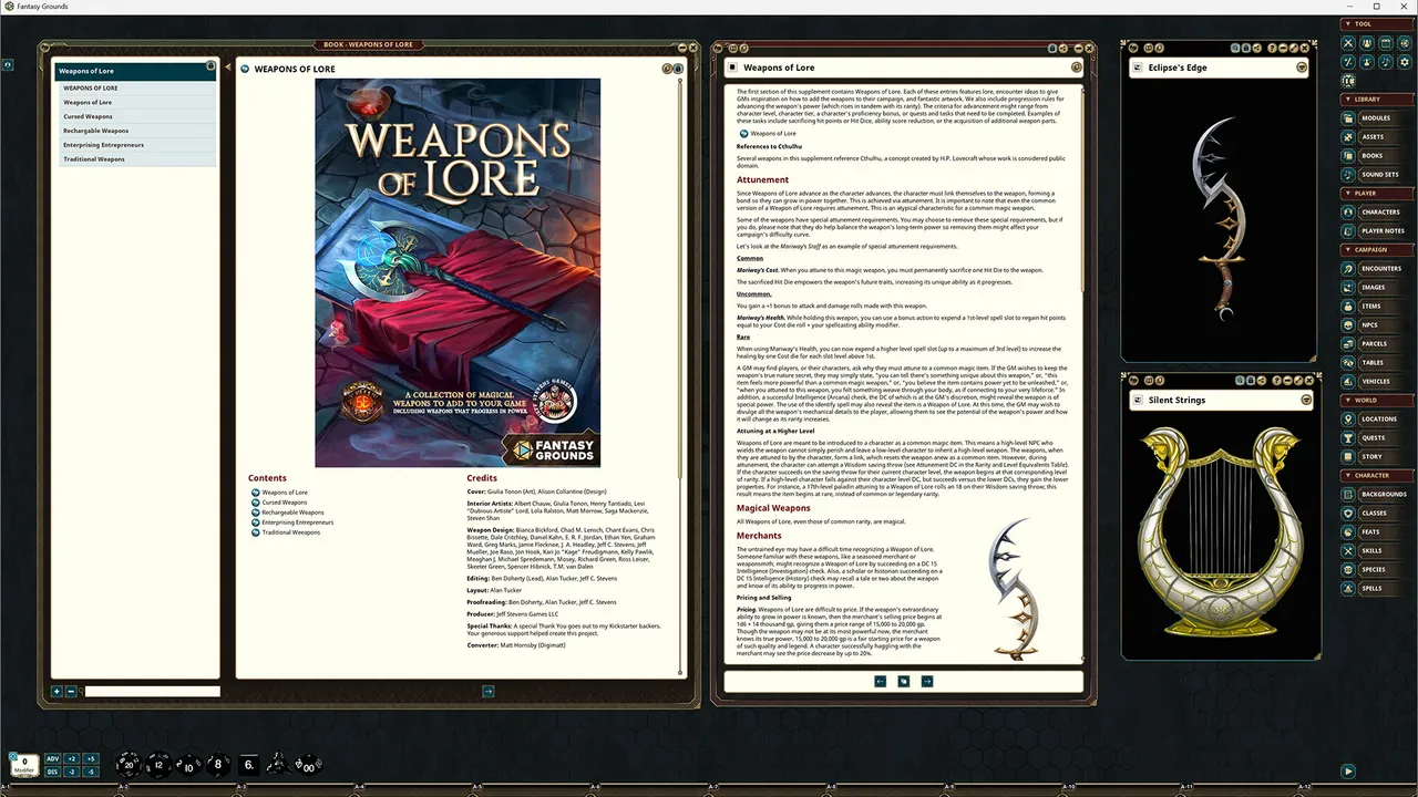 Fantasy Grounds - Weapons of Lore Screenshot 3