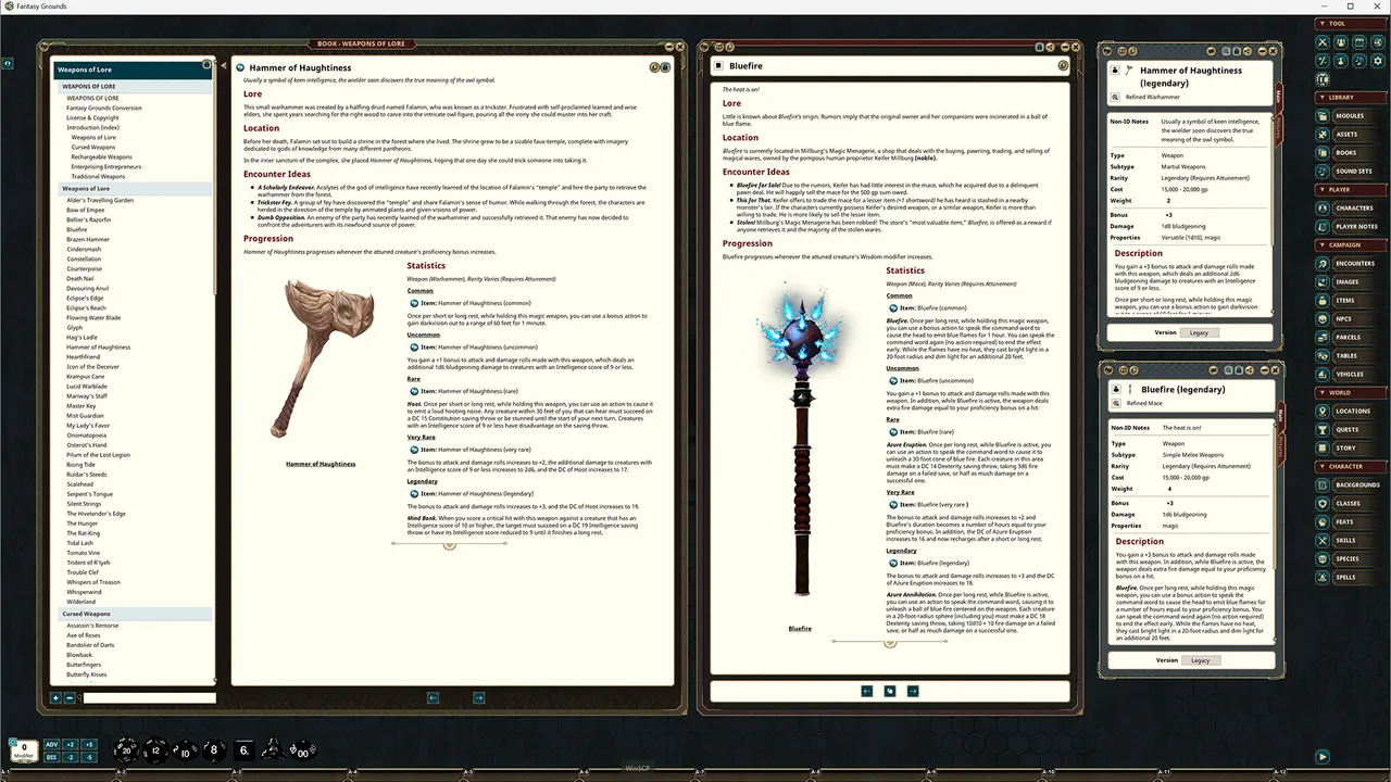 Fantasy Grounds - Weapons of Lore Screenshot 0
