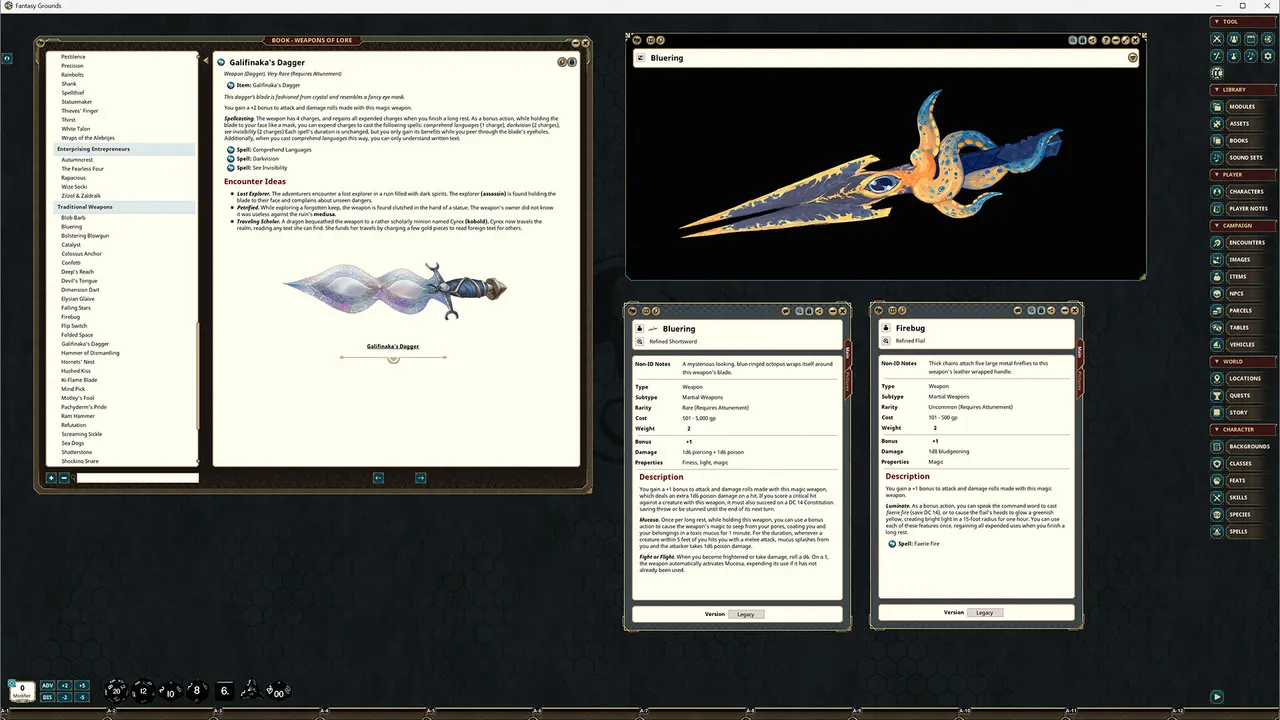 Fantasy Grounds - Weapons of Lore Screenshot 1