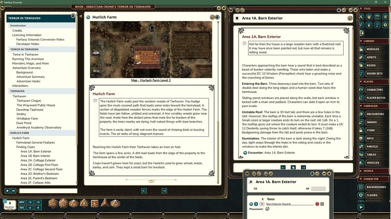 Fantasy Grounds - Sebastian Crowe's Terror in Tierhaven Screenshot 1