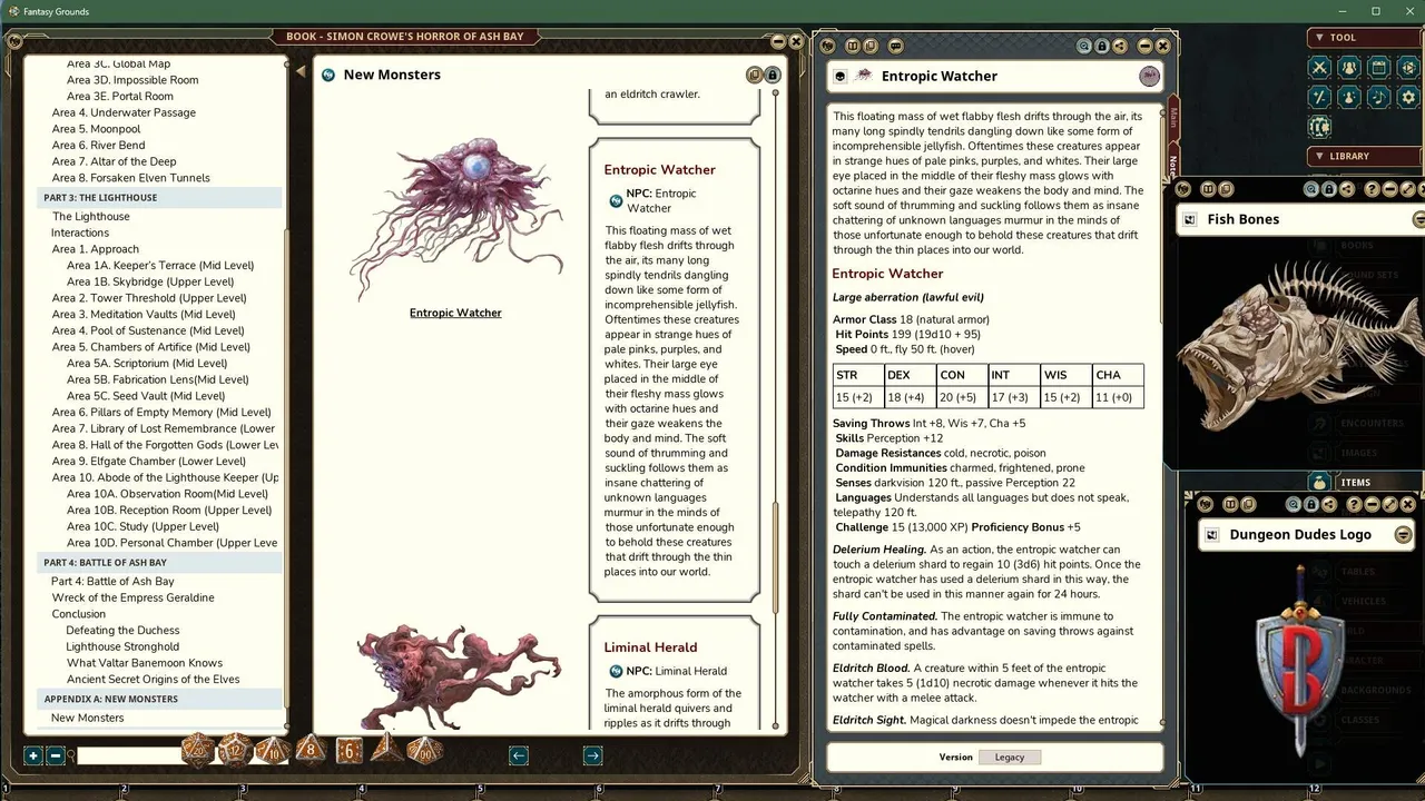 Fantasy Grounds - Sebastian Crowe's Horror of Ash Bay Screenshot 4