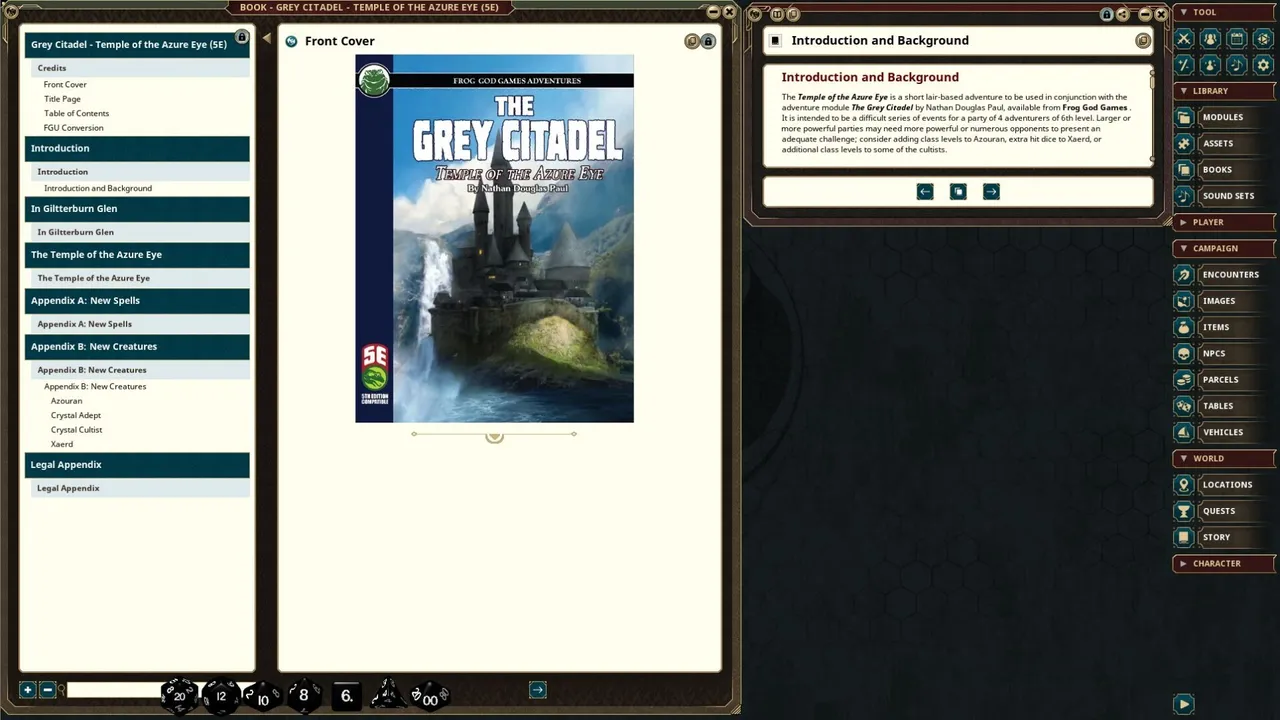 Fantasy Grounds - The Grey Citadel - Temple of the Azure Eye Screenshot 3