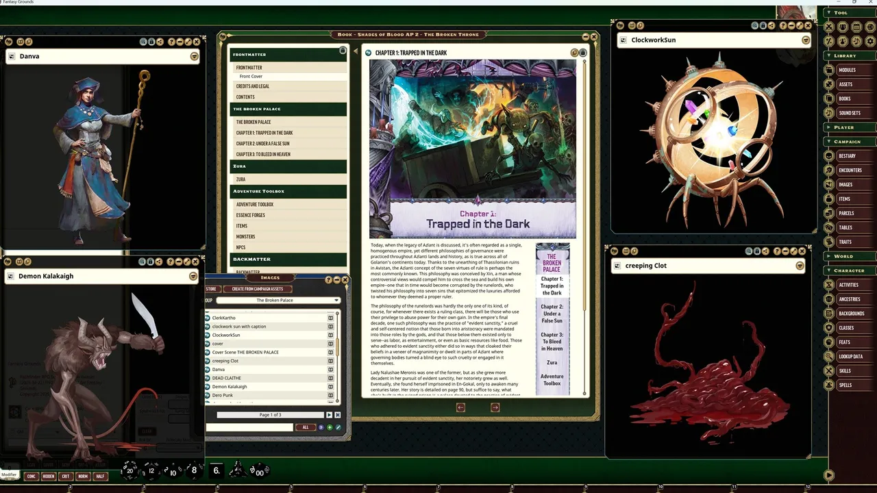 Fantasy Grounds - Pathfinder 2 RPG - Shades of Blood Adventure Path: The Broken Palace (2 of 3) Screenshot 1