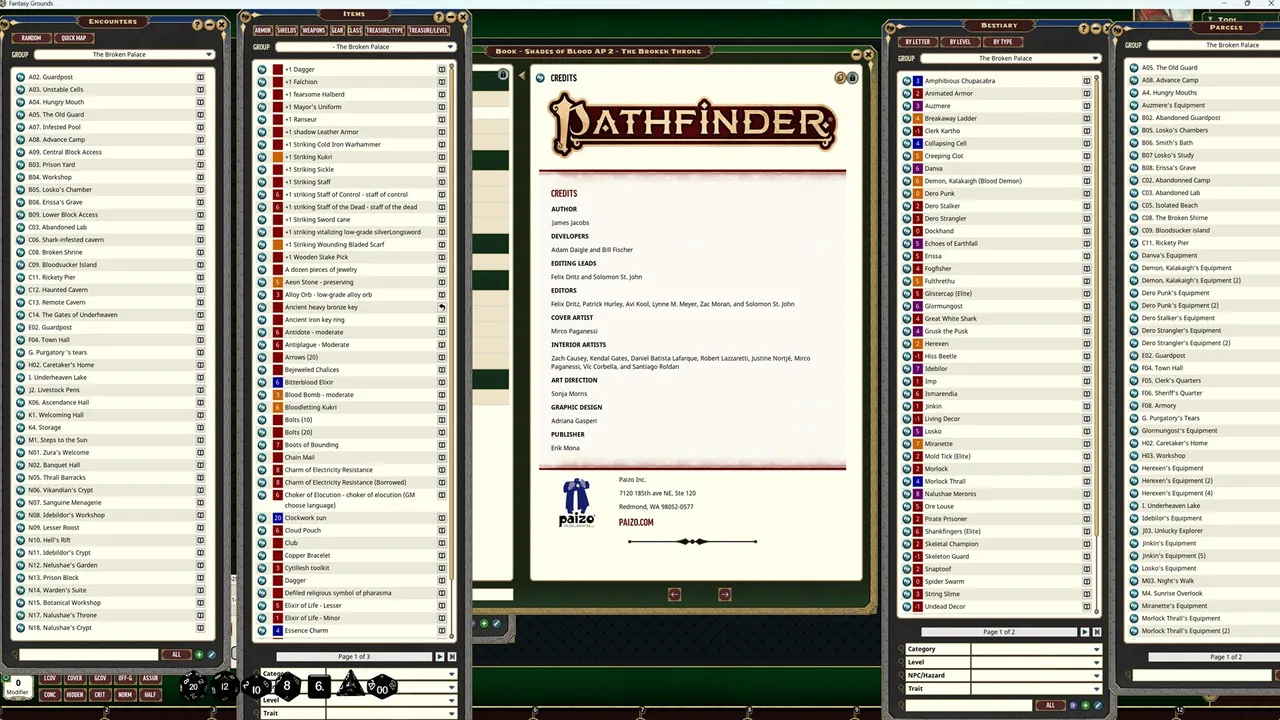 Fantasy Grounds - Pathfinder 2 RPG - Shades of Blood Adventure Path: The Broken Palace (2 of 3) Screenshot 3