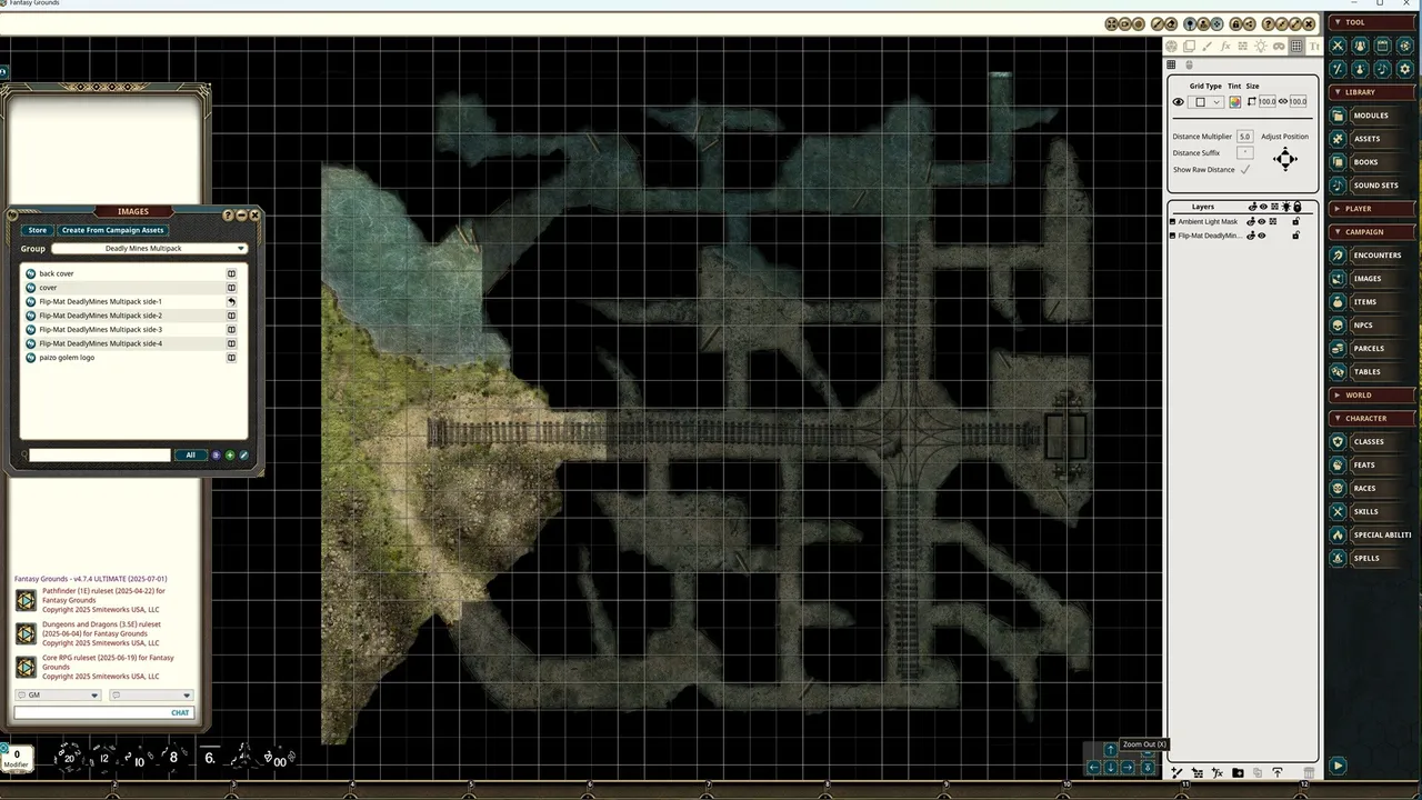 Fantasy Grounds - Pathfinder 2 RPG - Flip-Mat: Deadly Mines Multi-Pack Screenshot 1