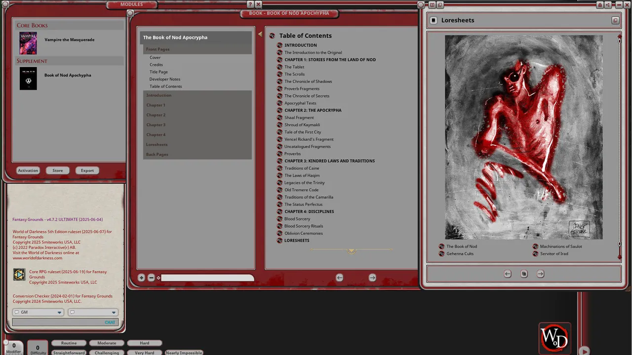 Fantasy Grounds - Vampire: The Masquerade - The Book of Nod Apocrypha Screenshot 1