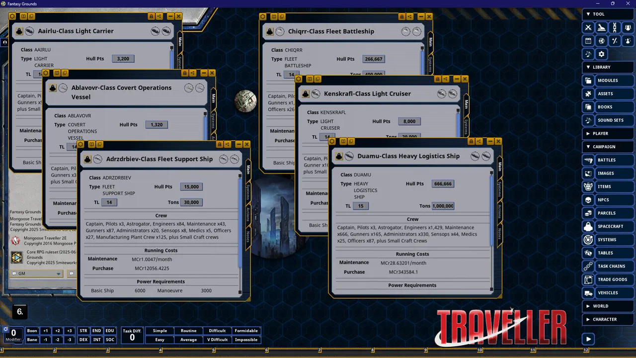 Fantasy Grounds - Traveller - War Fleets of the Fifth Frontier War Screenshot 3