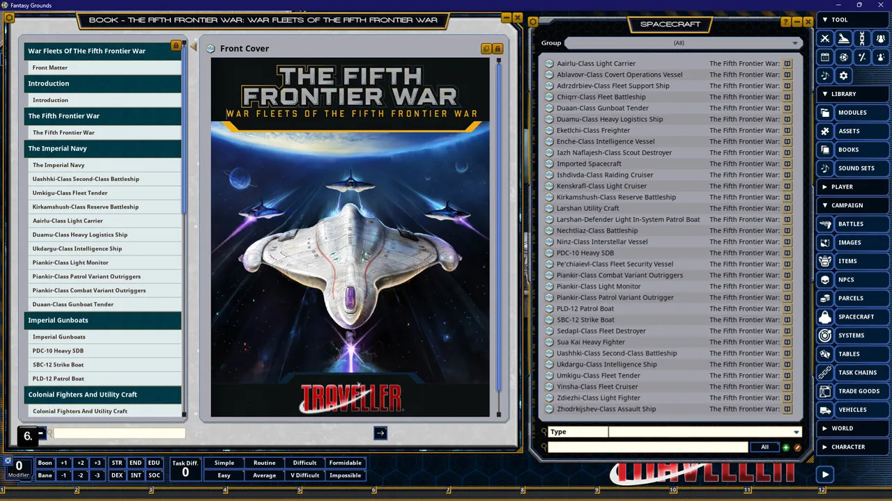 Fantasy Grounds - Traveller - War Fleets of the Fifth Frontier War Screenshot 0