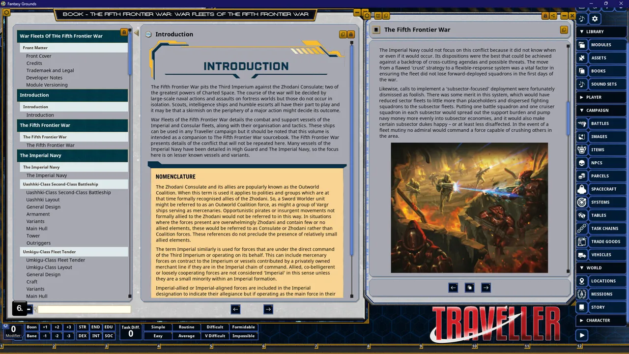 Fantasy Grounds - Traveller - War Fleets of the Fifth Frontier War Screenshot 4