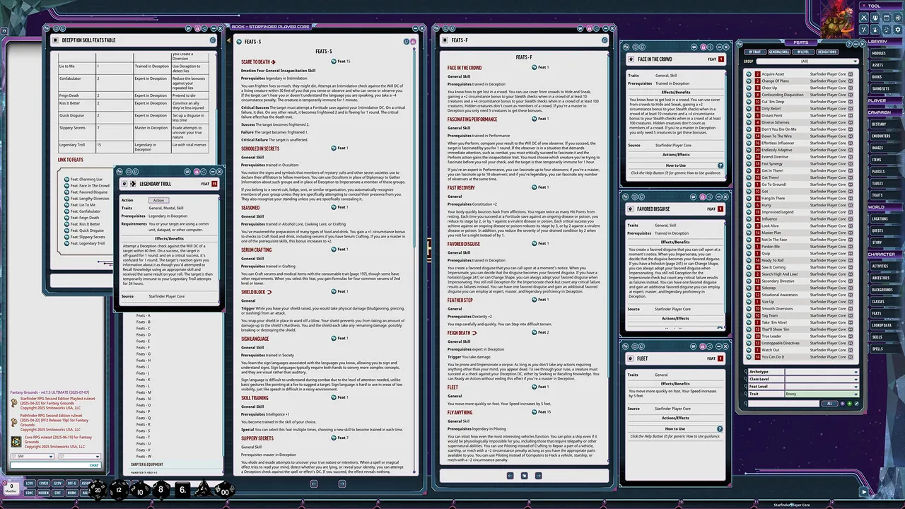 Fantasy Grounds - Starfinder 2 RPG - Player Core Screenshot 4