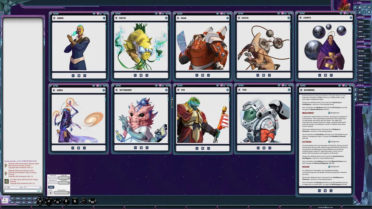 Fantasy Grounds - Starfinder 2 RPG - Player Core Screenshot 1