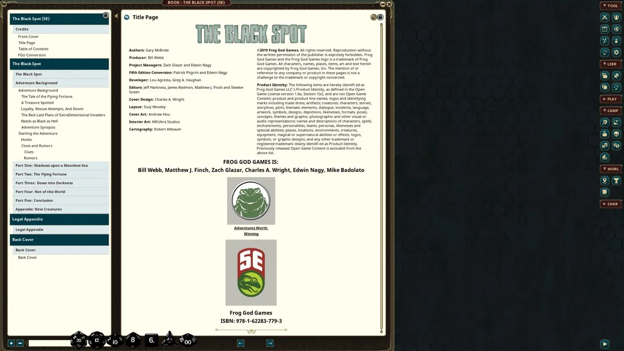 Fantasy Grounds - The Black Spot Screenshot 2
