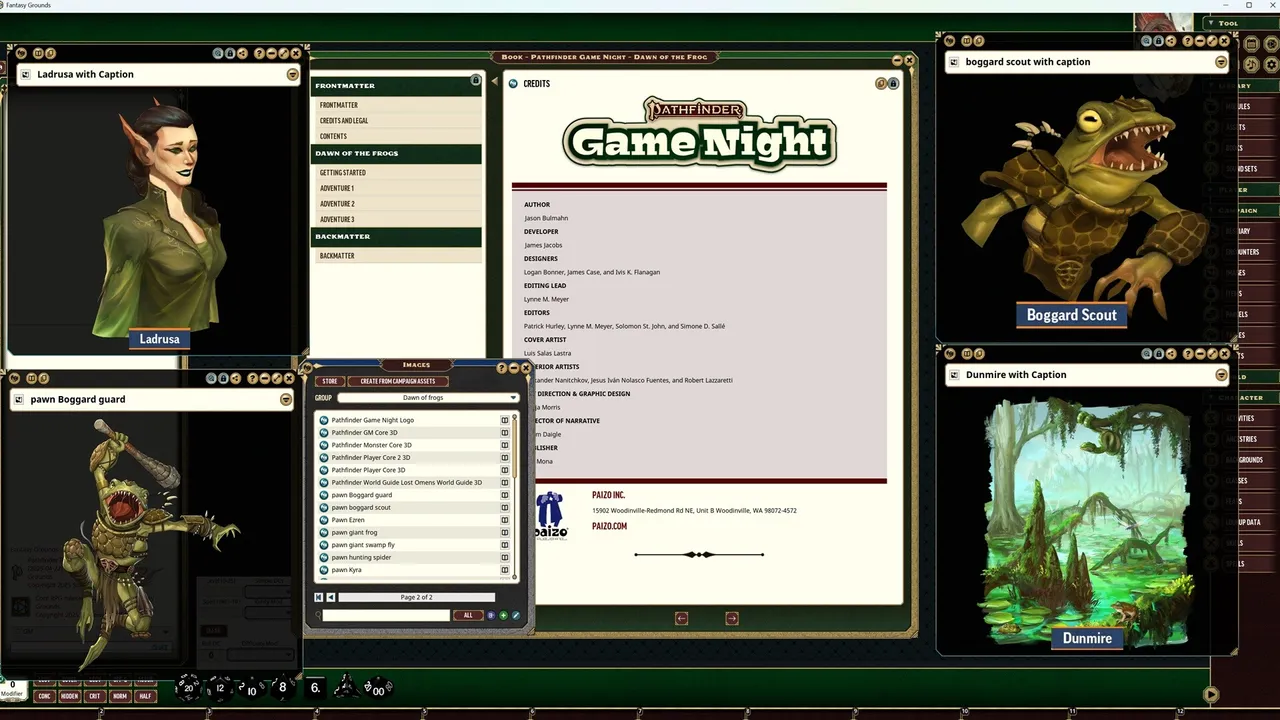 Fantasy Grounds - Pathfinder 2 RPG - Game Night - Dawn of the Frogs Screenshot 0