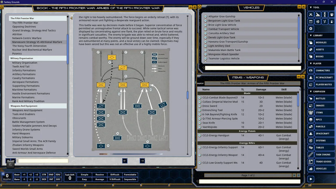 Fantasy Grounds - Traveller - The Fifth Frontier War: Armies of the Fifth Frontier War Screenshot 4