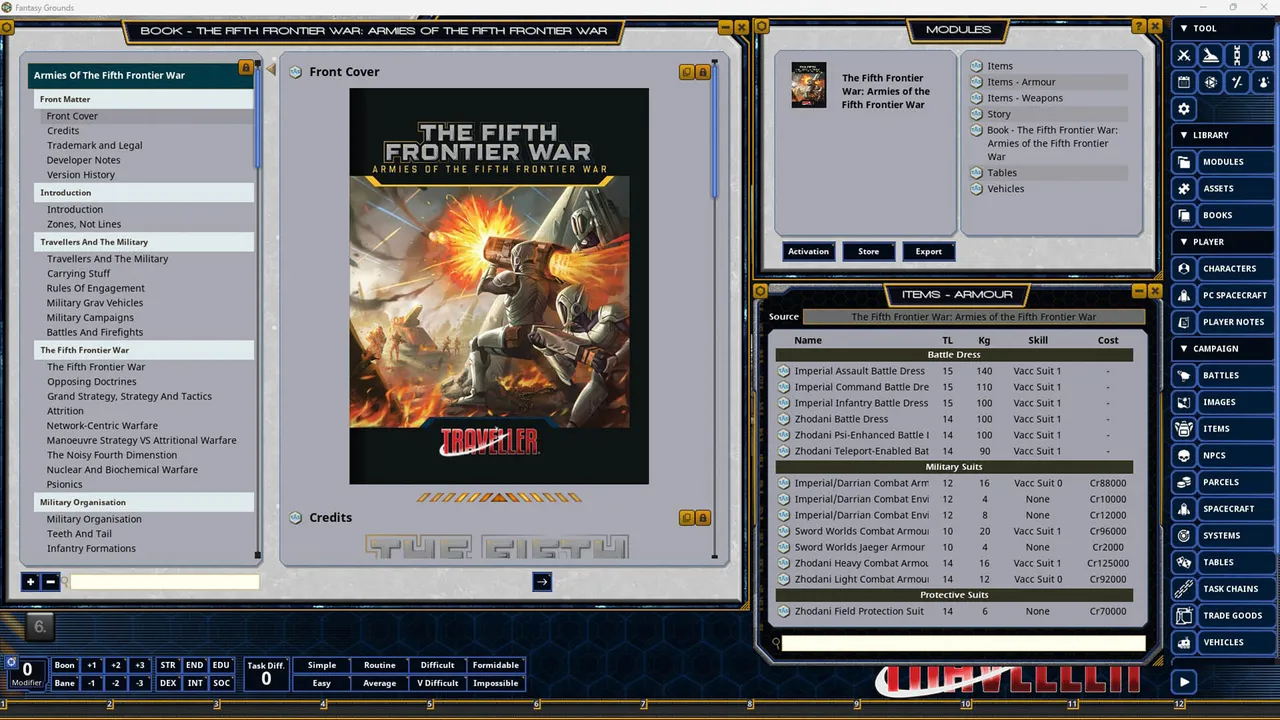 Fantasy Grounds - Traveller - The Fifth Frontier War: Armies of the Fifth Frontier War Screenshot 2
