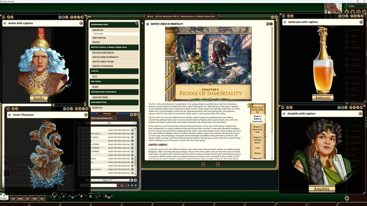 Fantasy Grounds - Pathfinder 2 RPG - Myth-Speaker Adventure Path: Death Sails a Wine-Dark Sea (2 of 3) Screenshot 3