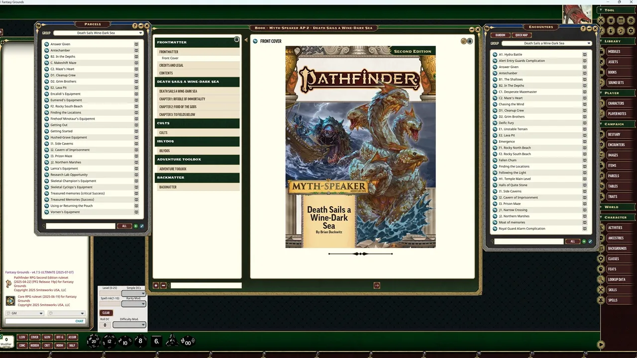 Fantasy Grounds - Pathfinder 2 RPG - Myth-Speaker Adventure Path: Death Sails a Wine-Dark Sea (2 of 3) Screenshot 4