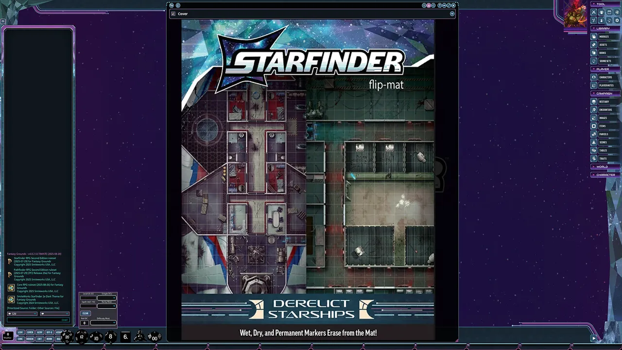 Fantasy Grounds - Starfinder 2 RPG - Flip-Mat: Derelict Starships Screenshot 0