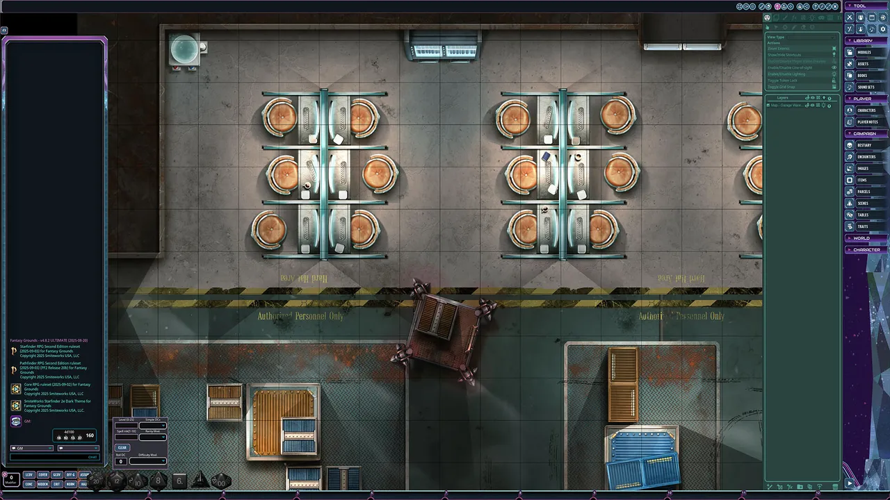 Fantasy Grounds - Starfinder 2 RPG - Flip-Mat: Garage Warehouse Screenshot 2