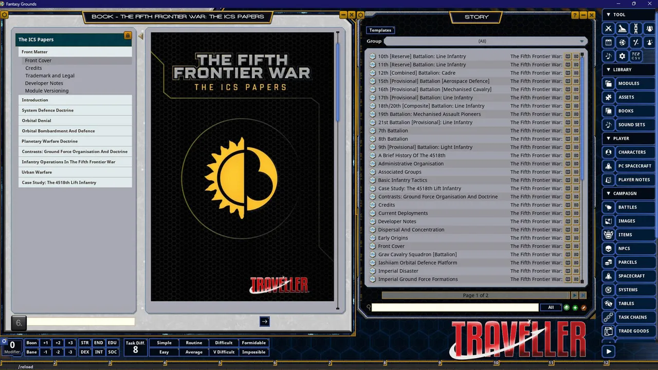 Fantasy Grounds - Traveller - The Fifth Frontier War: The ICS Papers Screenshot 0