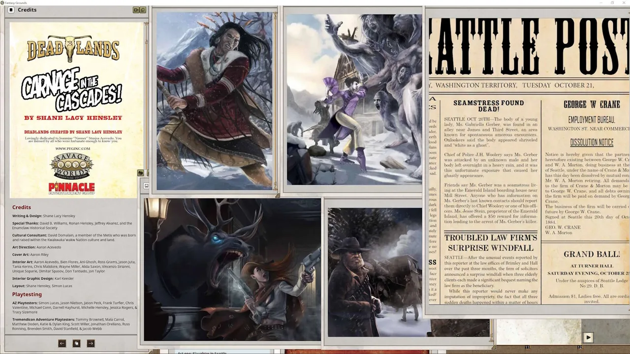 Fantasy Grounds - Deadlands: Carnage in the Cascades Screenshot 0