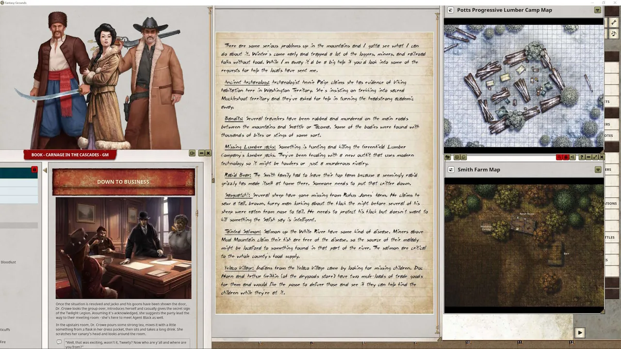 Fantasy Grounds - Deadlands: Carnage in the Cascades Screenshot 3