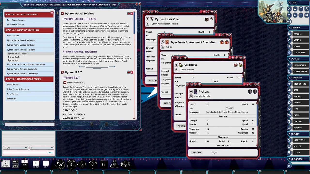 Fantasy Grounds - G.I. JOE Roleplaying Game Ferocious Fighters: Factions in Action Vol. 1 Screenshot 2