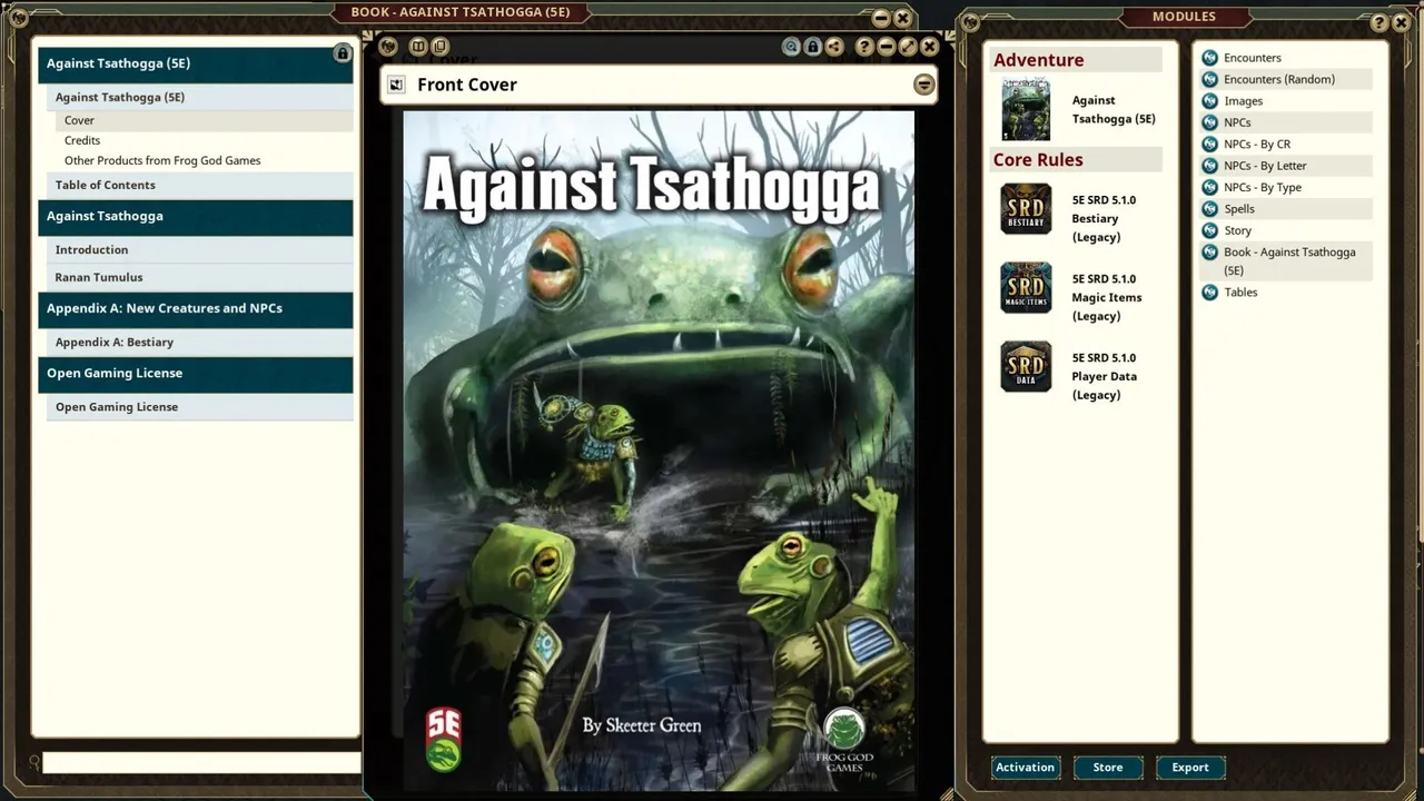 Fantasy Grounds - Against Tsathogga Screenshot 1