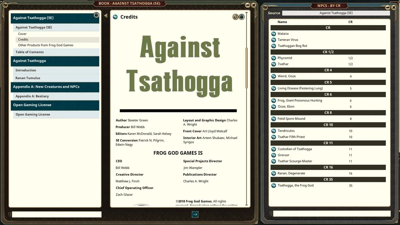 Fantasy Grounds - Against Tsathogga Screenshot 2
