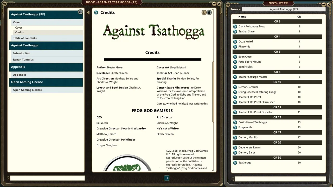 Fantasy Grounds - Against Tsathogga (Pathfinder) Screenshot 1