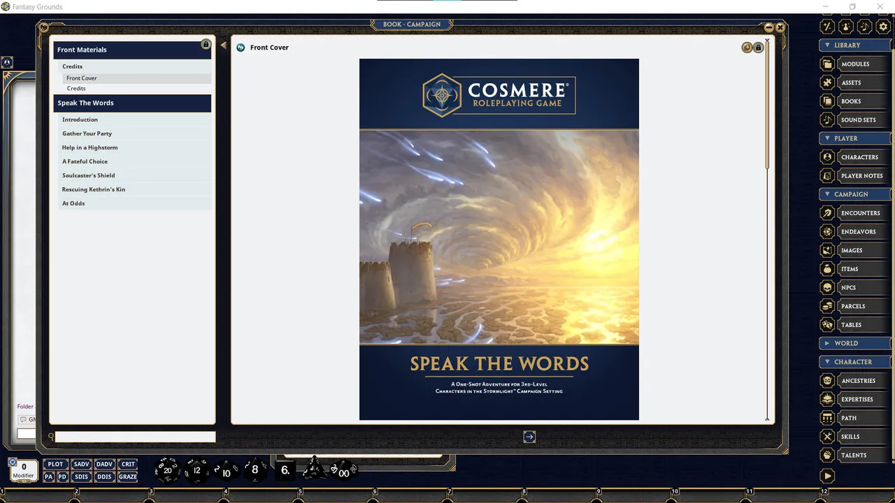 Fantasy Grounds - Stormlight: Speak the Words Screenshot 0