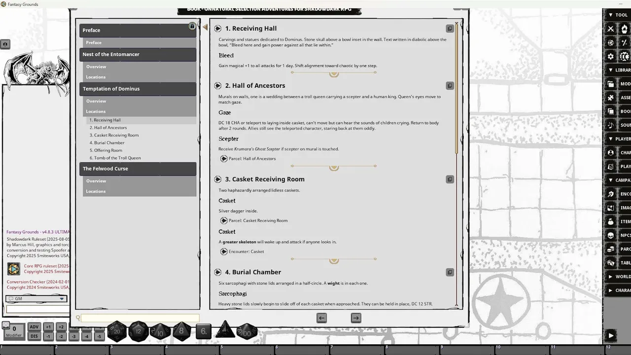 Fantasy Grounds - Unnatural Selection Adventures for Shadowdark RPG Screenshot 0